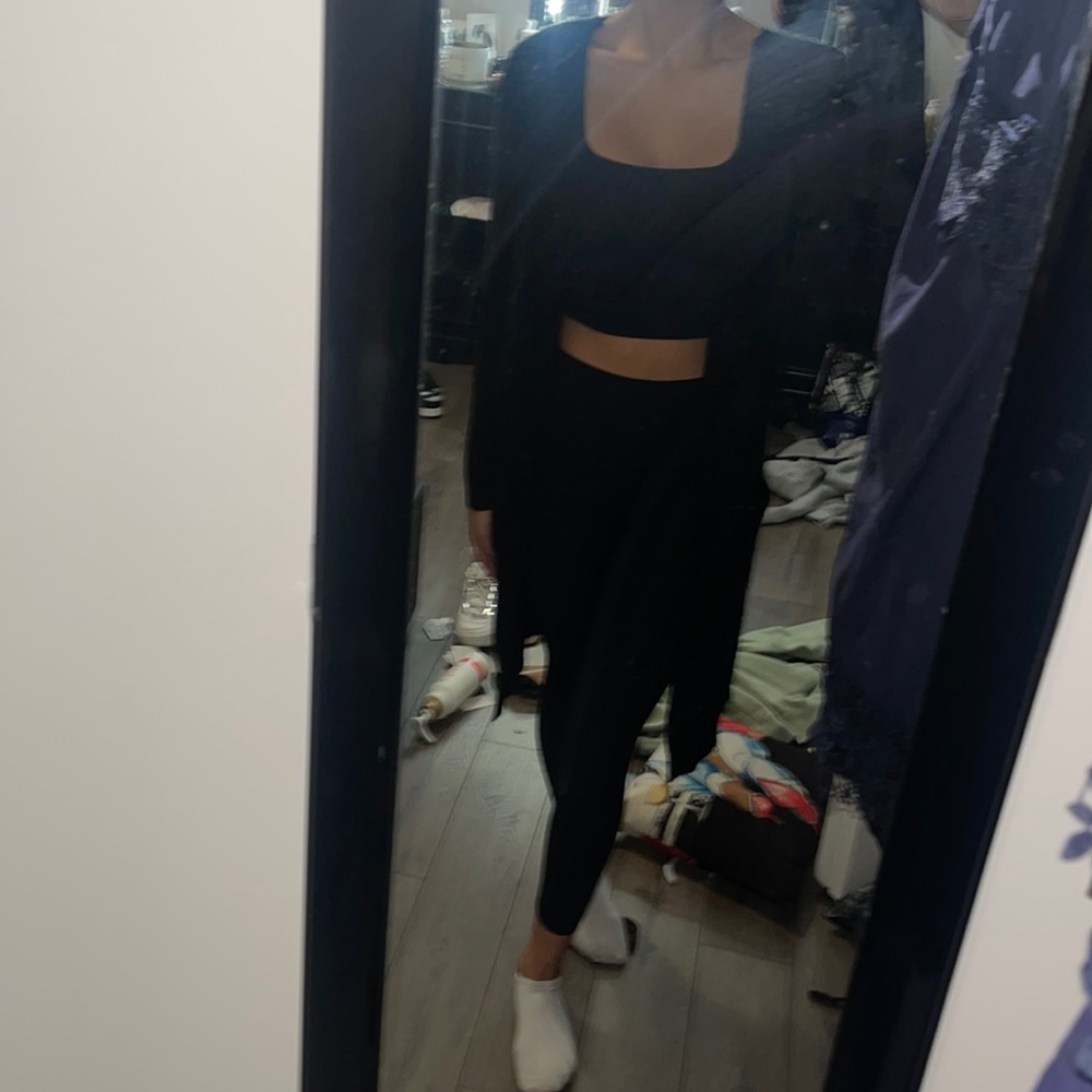 Long black cardigan